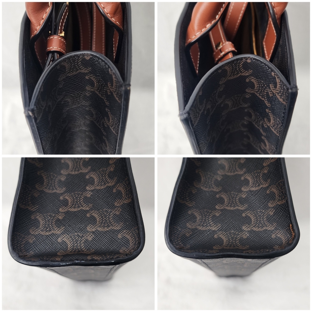 Auth Celine Triomphe Cabas Calfskin Tote Bag - Picture 9 of 9